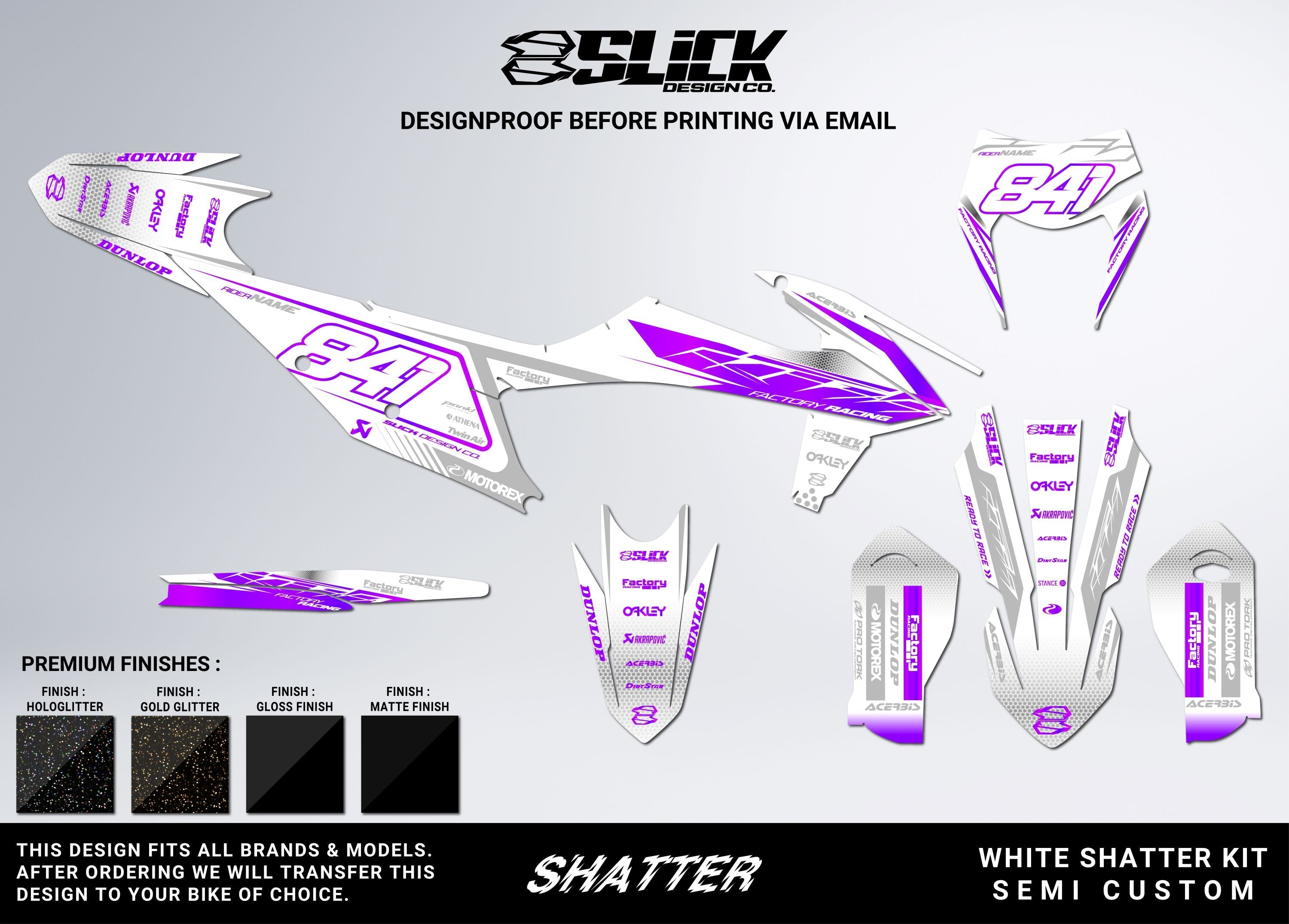 WHITE SHATTER - GRAPHICS KIT (ADD FLUO DOWN BELOW!)